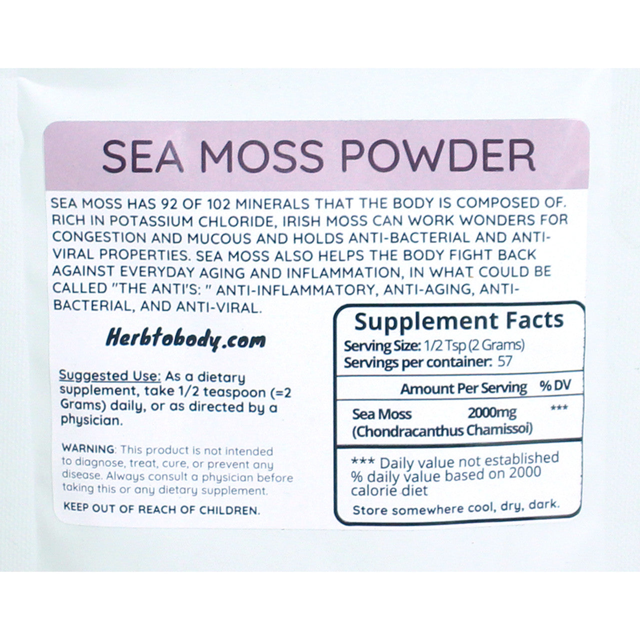 Irish Sea Moss Powder - 4 oz.